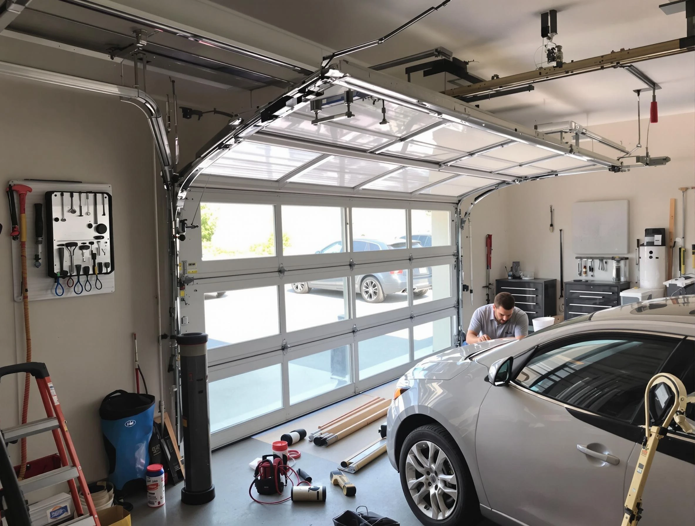 Garage door noise reduction service by Geneva Garage Door Repair in Geneva